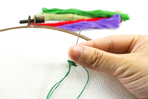Igła i haft - detal